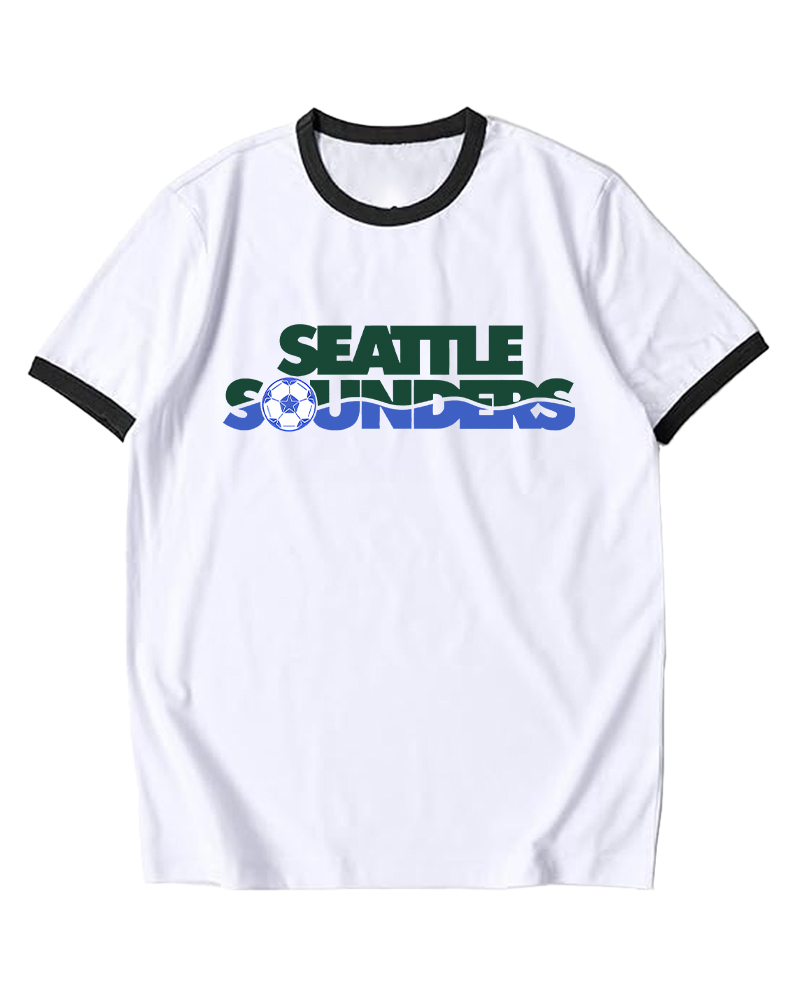 TheRetroTee 1974 Seattle Sounders Ringer T-Shirt