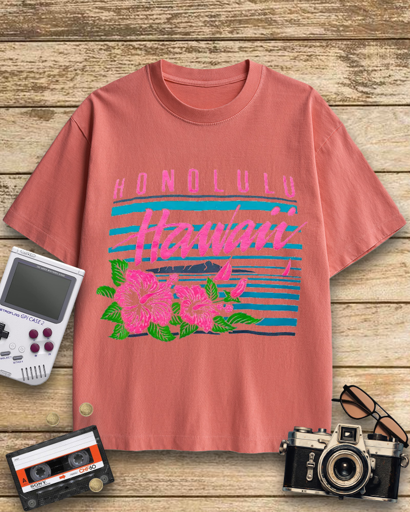 TheRetroTee 80s Honolulu Cotton T-Shirt