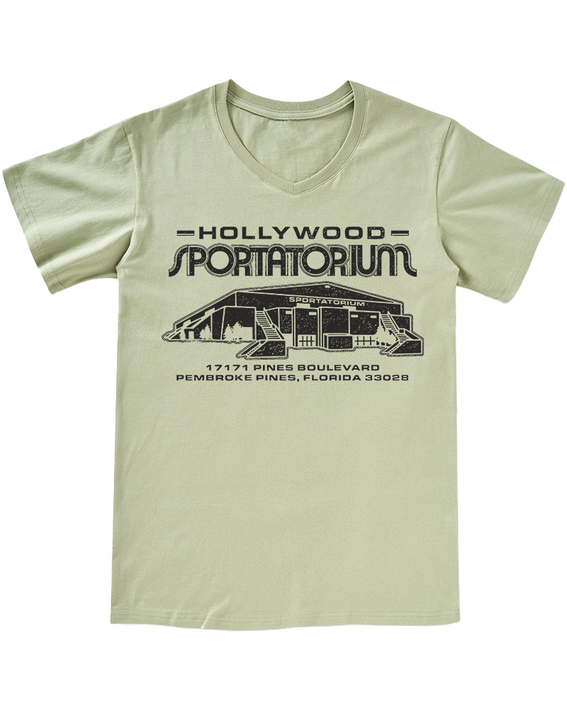 TheRetroTee Hollywood Sportatorium 1970s V-neck T-Shirt