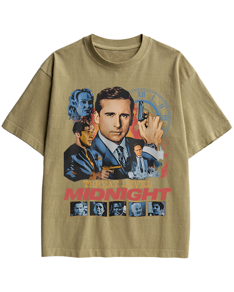 TheRetroTee Threat Level Midnight 2000s Cotton T-Shirt