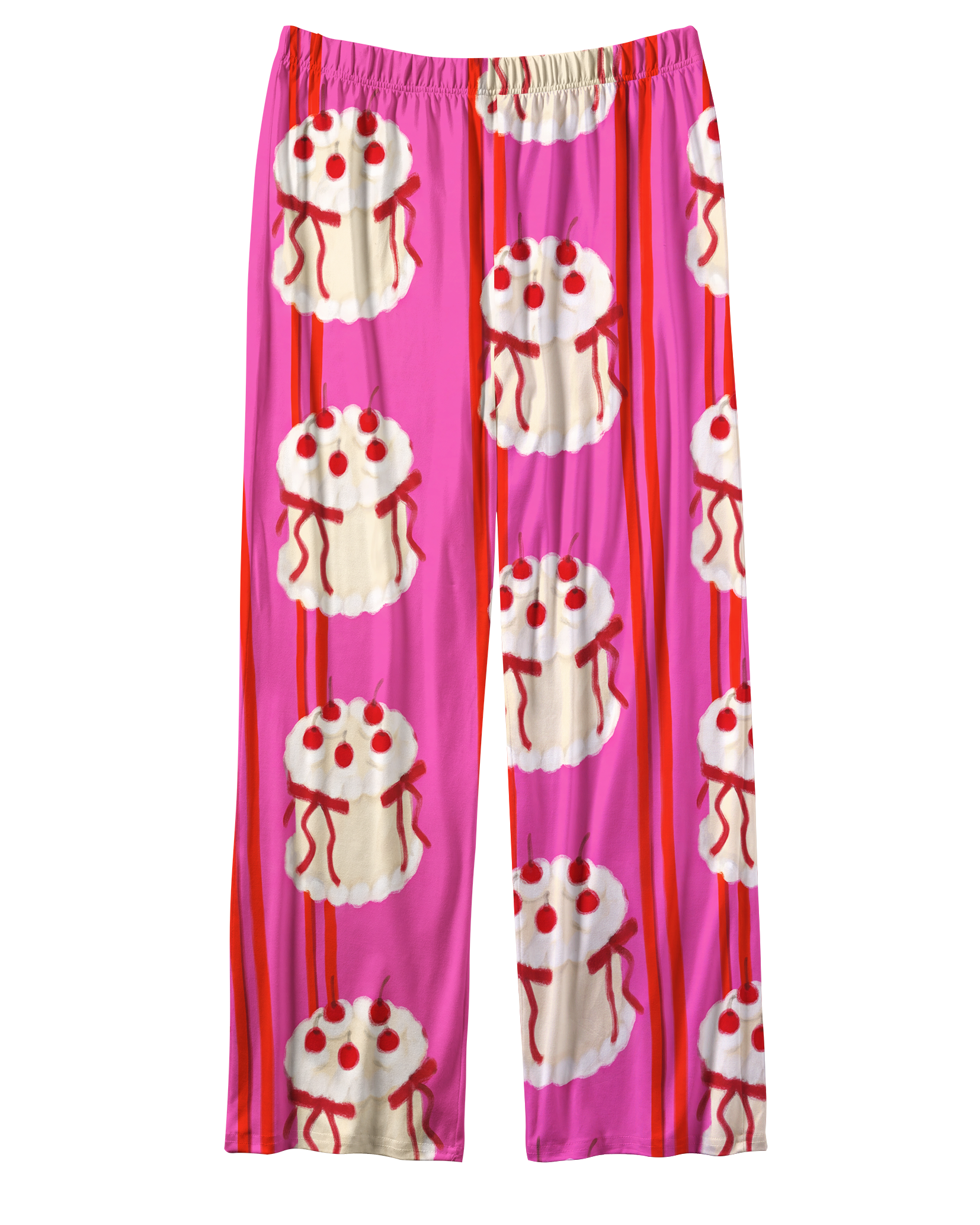 TheRetroTee Cherry Cake Stripe Vintage Pajama Set