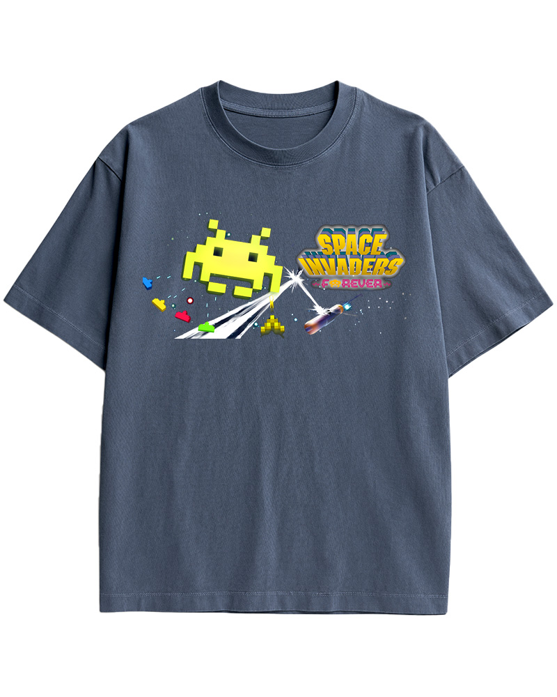 TheRetroTee Space Invaders Forever 1980s Cotton T-Shirt