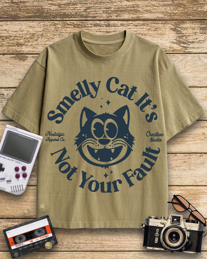 TheRetroTee Smelly Cat 1990s Cotton T-Shirt