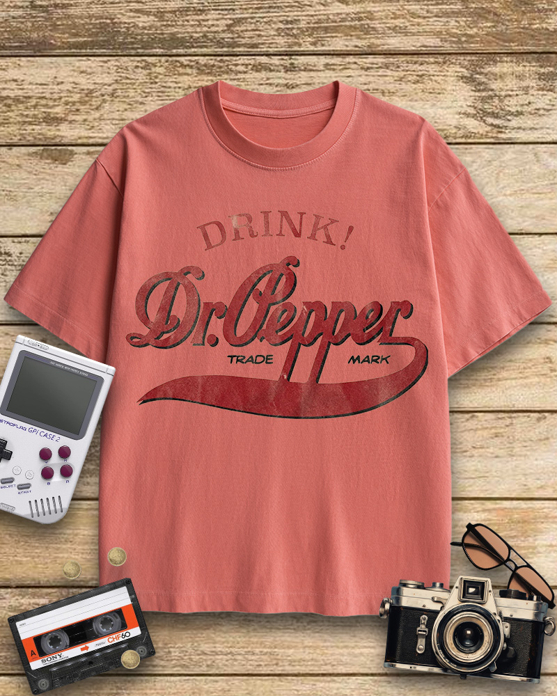 TheRetroTee Drink Dr. Pepper 1970s Cotton T-Shirt