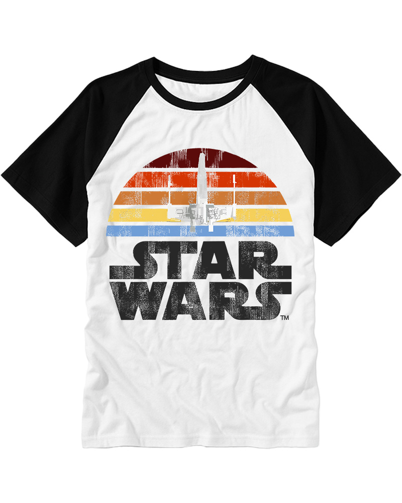 TheRetroTee Galaxy Plane Classic 1980s Raglan Baseball T-Shirt
