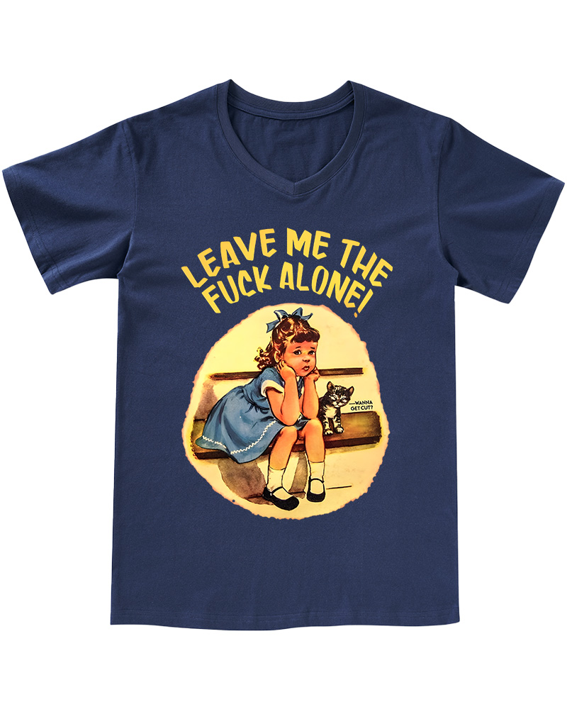 TheRetroTee Everyone Sucks Except My Cat Funny Pin-Up V-neck T-Shirt