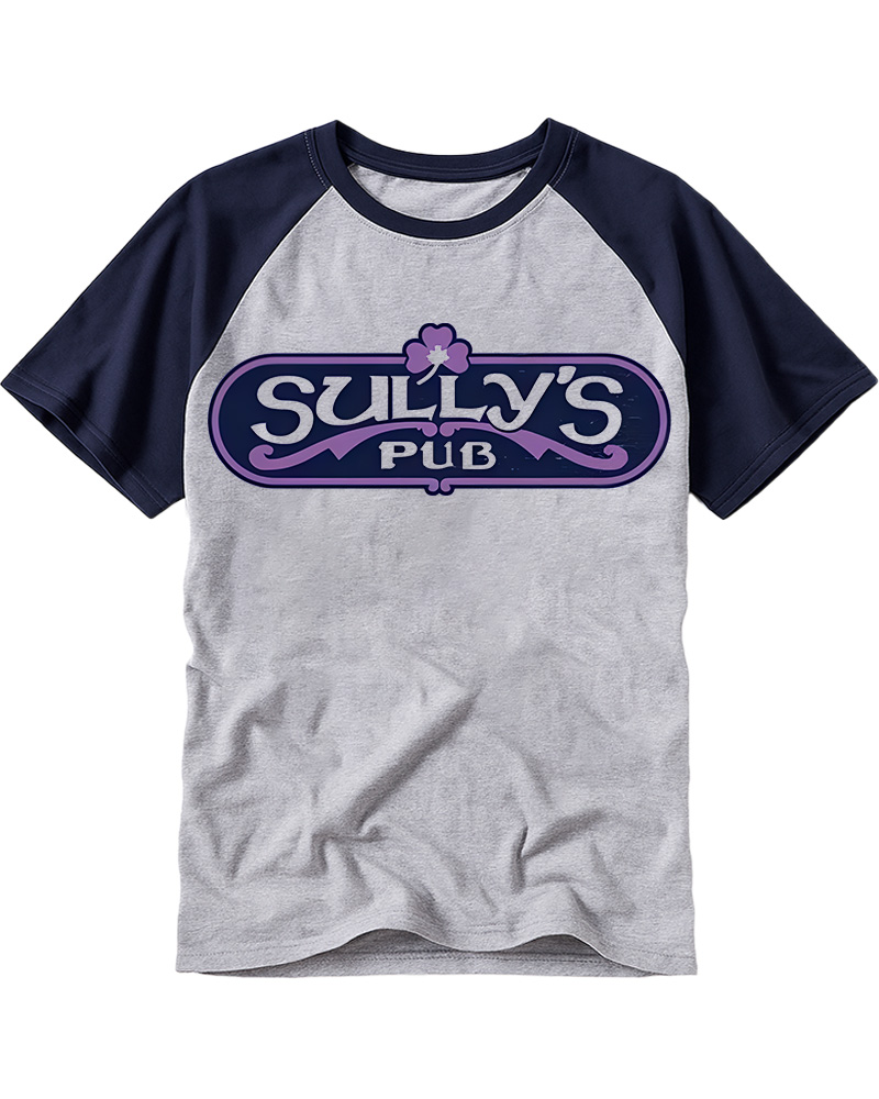 TheRetroTee Sully's Pub Peoria Bar 1980s Raglan Baseball T-Shirt