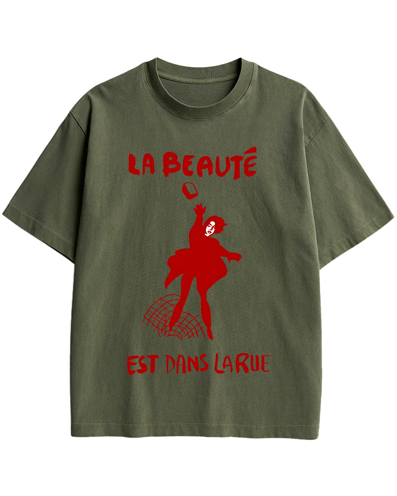TheRetroTee La Beauté Est Dans La Rue 1960s Cotton T-Shirt