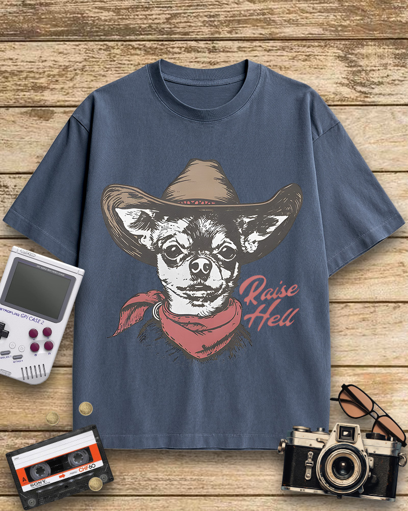 TheRetroTee Cowboy Dog Cotton T-Shirt