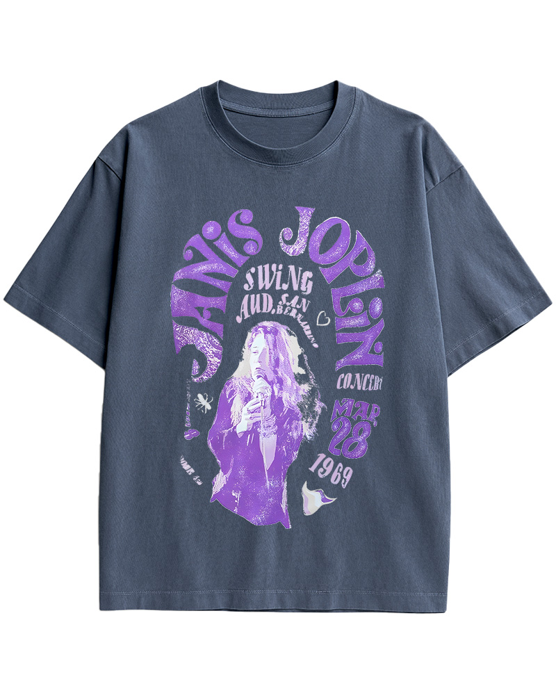 TheRetroTee JANIS JOPLIN 1970s Cotton T-Shirt