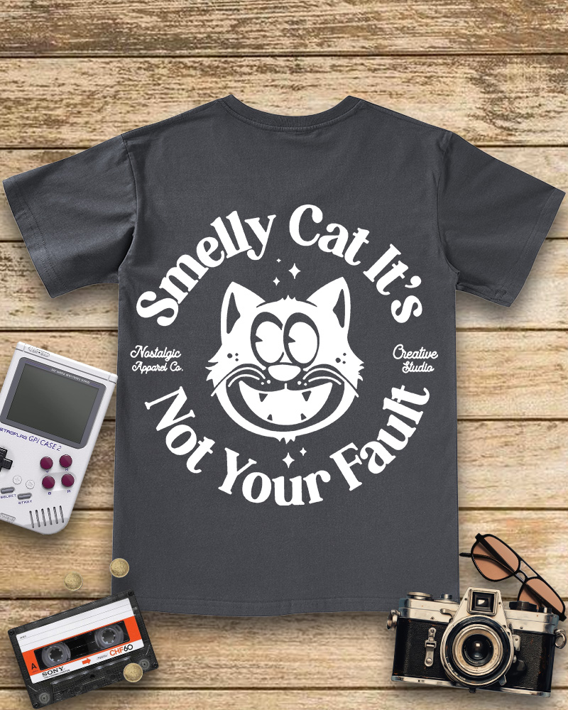 TheRetroTee Smelly Cat  V-neck T-Shirt