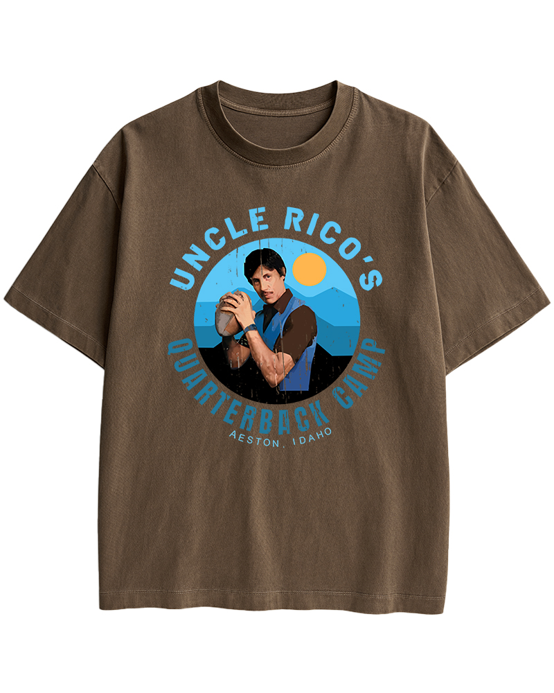 TheRetroTee Uncle Rico's Quarterback Camp 1980s Cotton T-Shirt