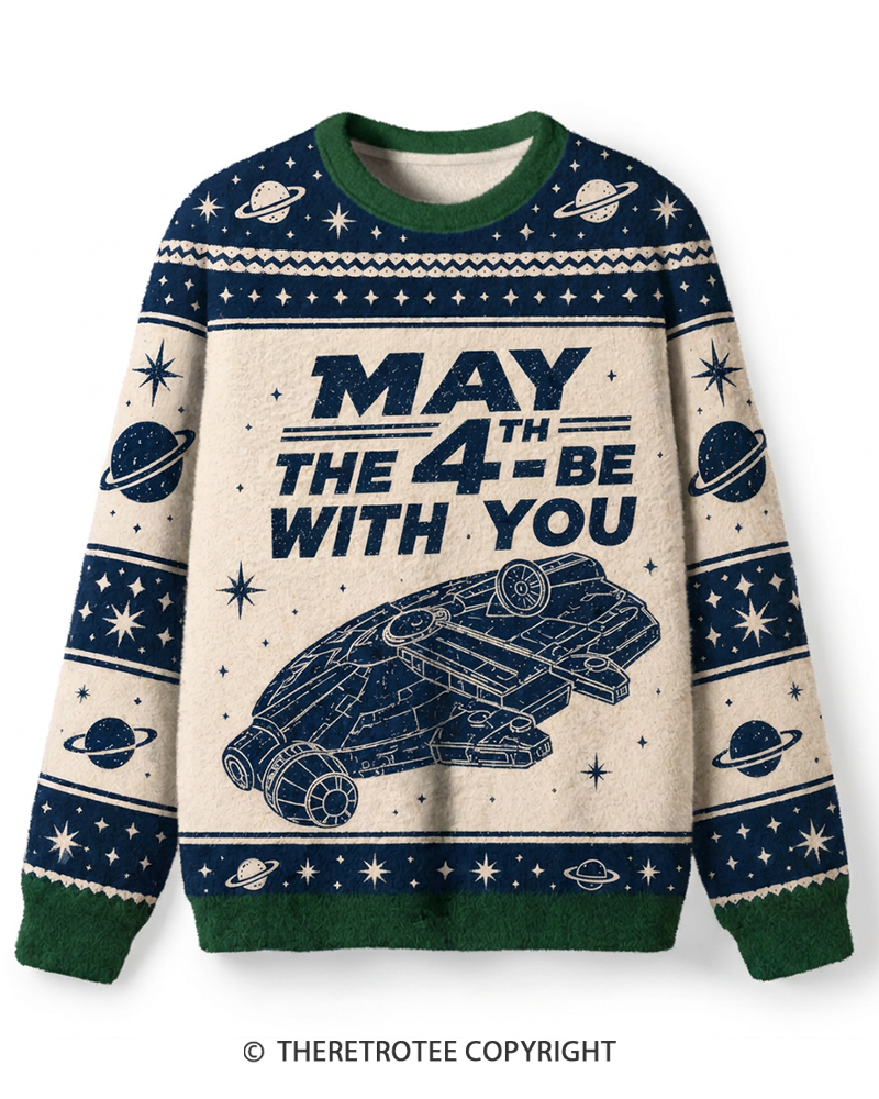 TheRetroTee May the 4th Retro Space Graphic Sweater