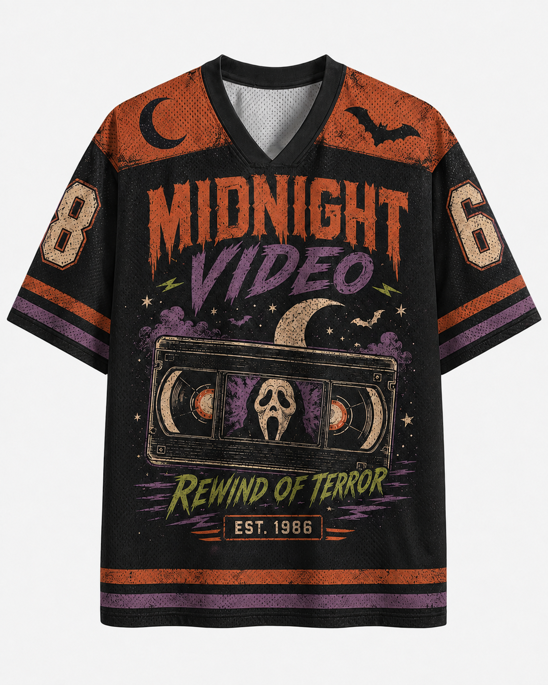 TheRetroTee Halloween Midnight Video Mesh Jersey