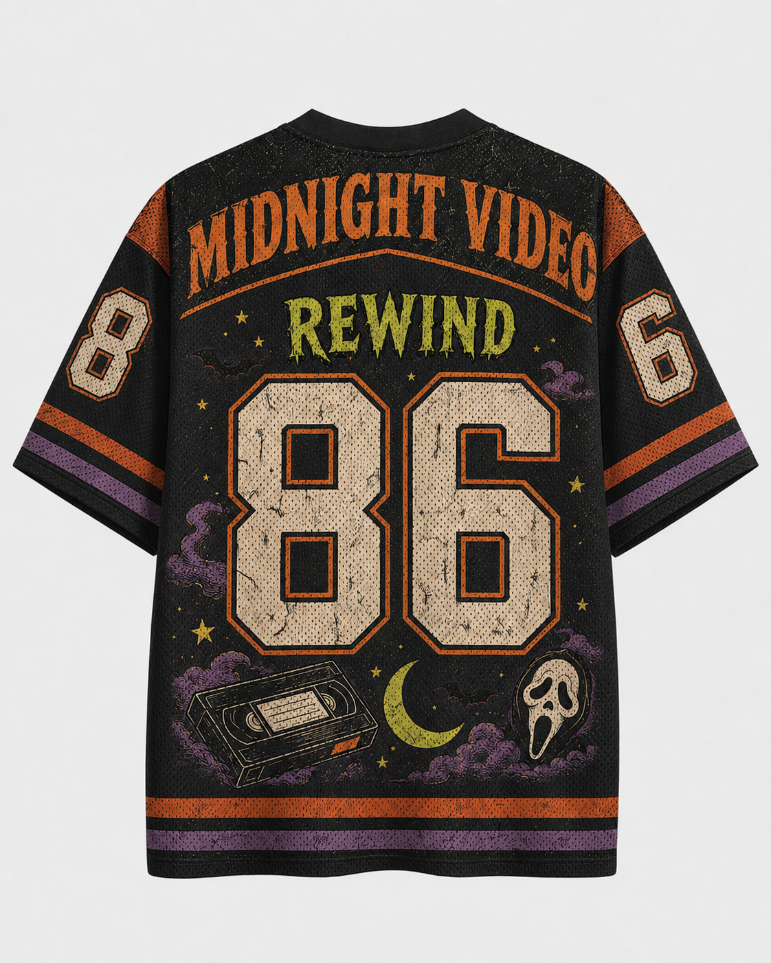 TheRetroTee Halloween Midnight Video Mesh Jersey