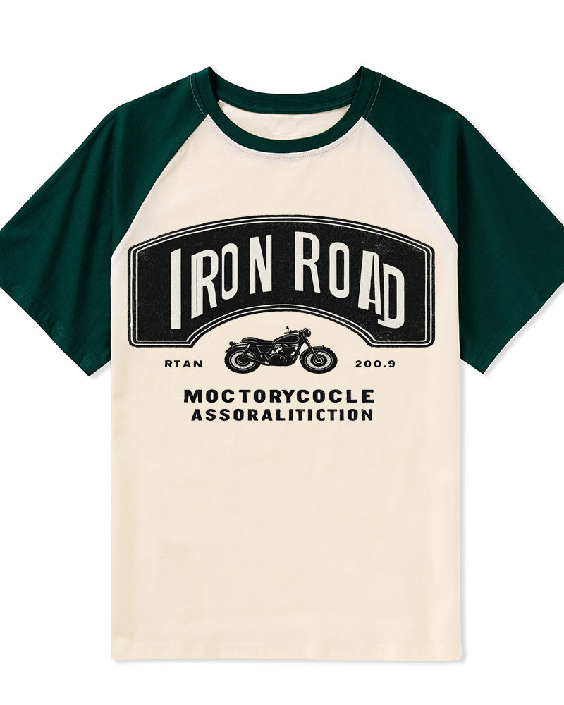 TheRetroTee 1970s Iron Road Retro Motorcycle Graphic T-Shirt
