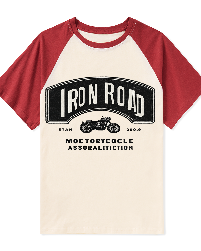 TheRetroTee 1970s Iron Road Retro Motorcycle Graphic T-Shirt