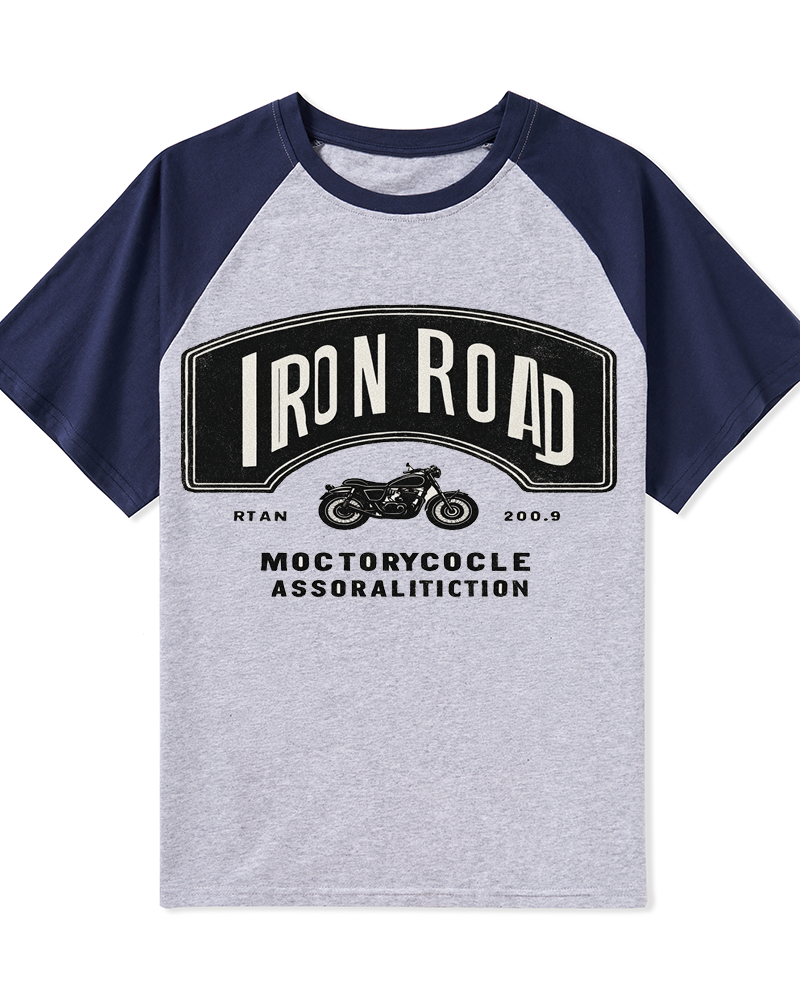 TheRetroTee 1970s Iron Road Retro Motorcycle Graphic T-Shirt