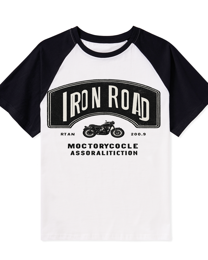 TheRetroTee 1970s Iron Road Retro Motorcycle Graphic T-Shirt