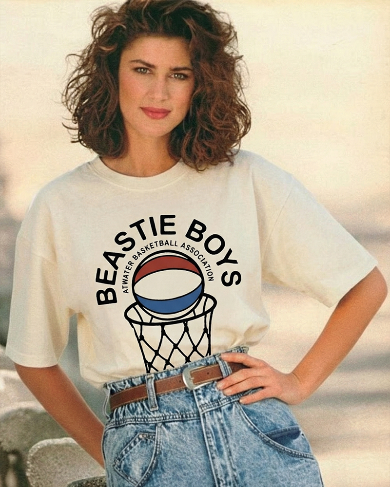 TheRetroTee Atwater Basketball Association Beastie Boys 1980s Cotton T-Shirt