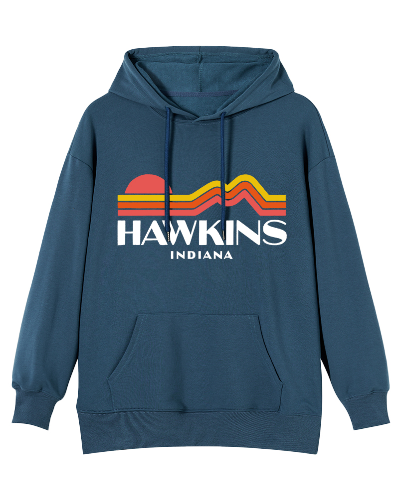 TheRetroTee Retro Hawkins Indiana Unisex Cotton Hoodie