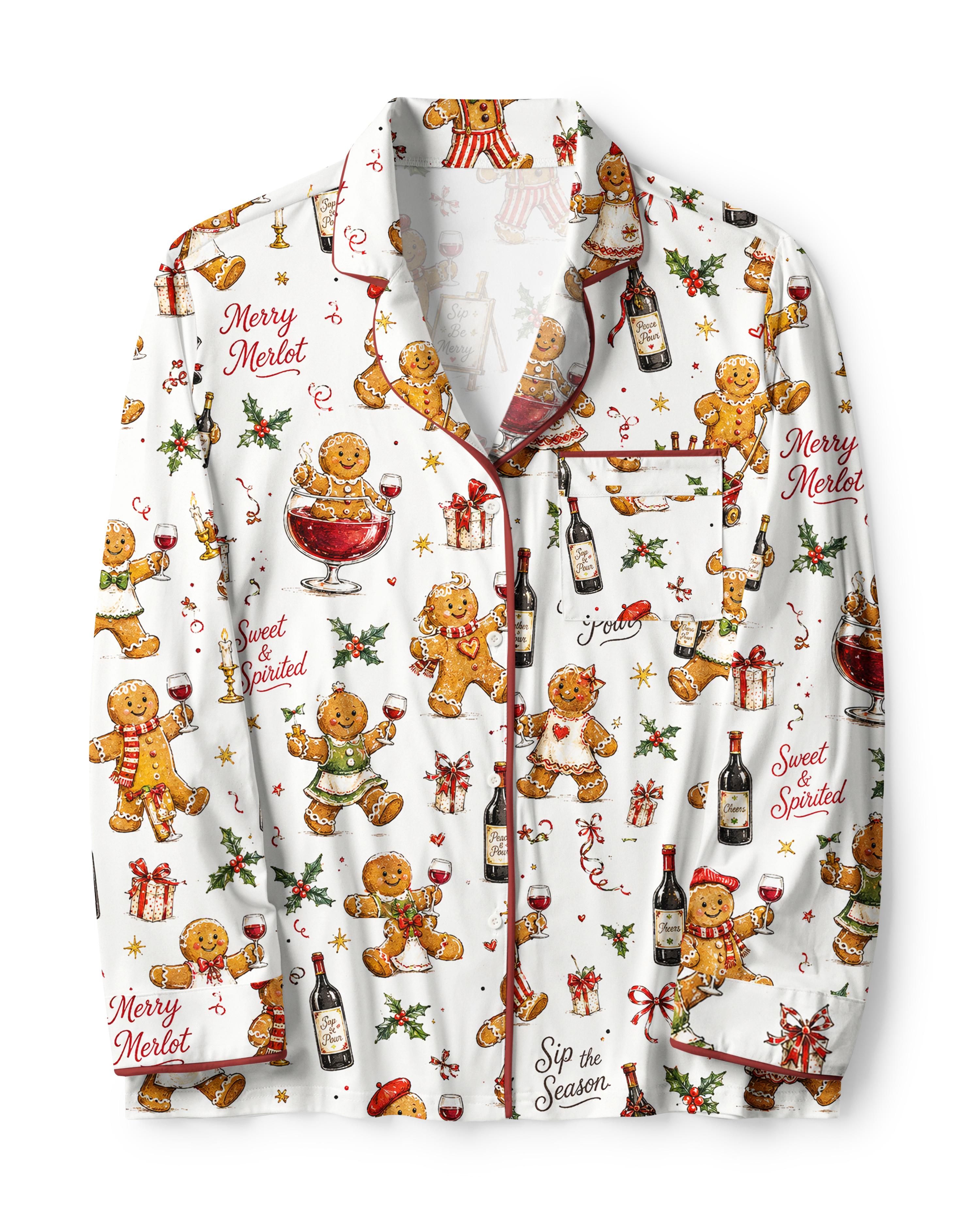 TheRetroTee Ginger WineXmas Vintage Pajama Set