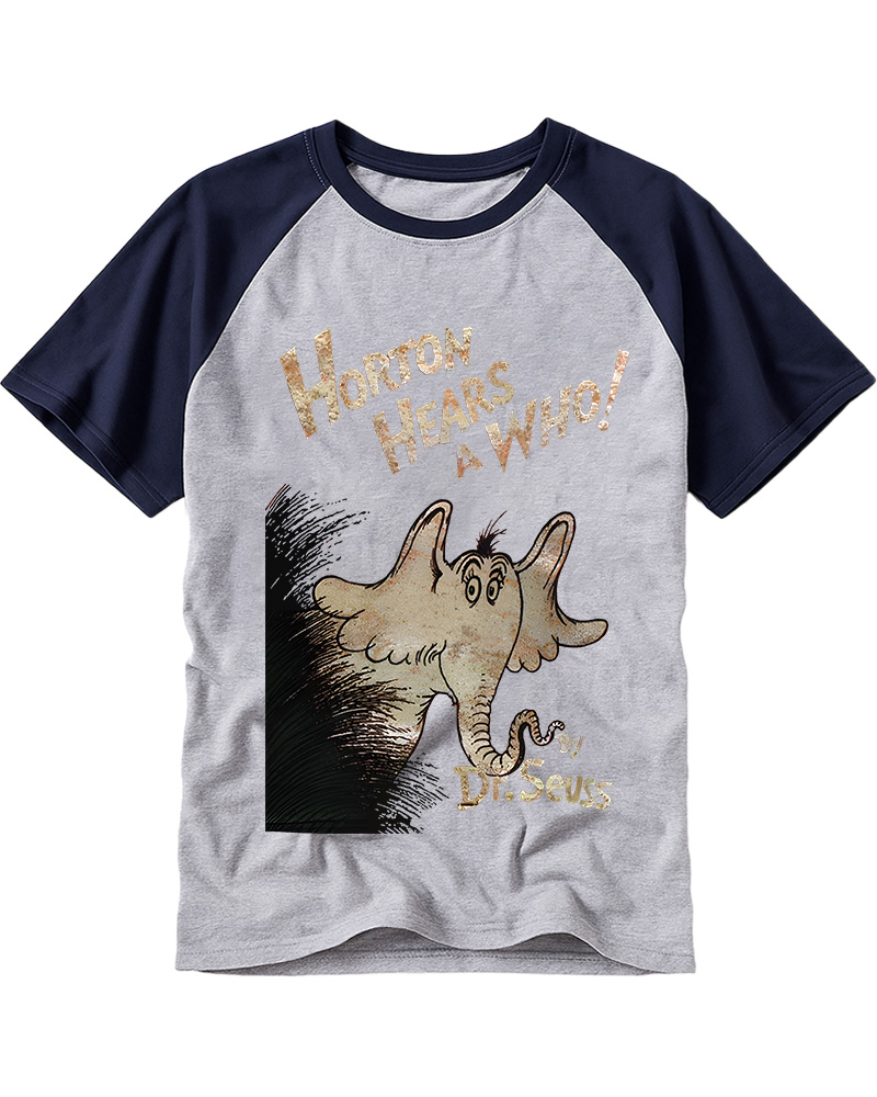 TheRetroTee Horton’s Whimsical Adventure 1950s Raglan Baseball T-Shirt