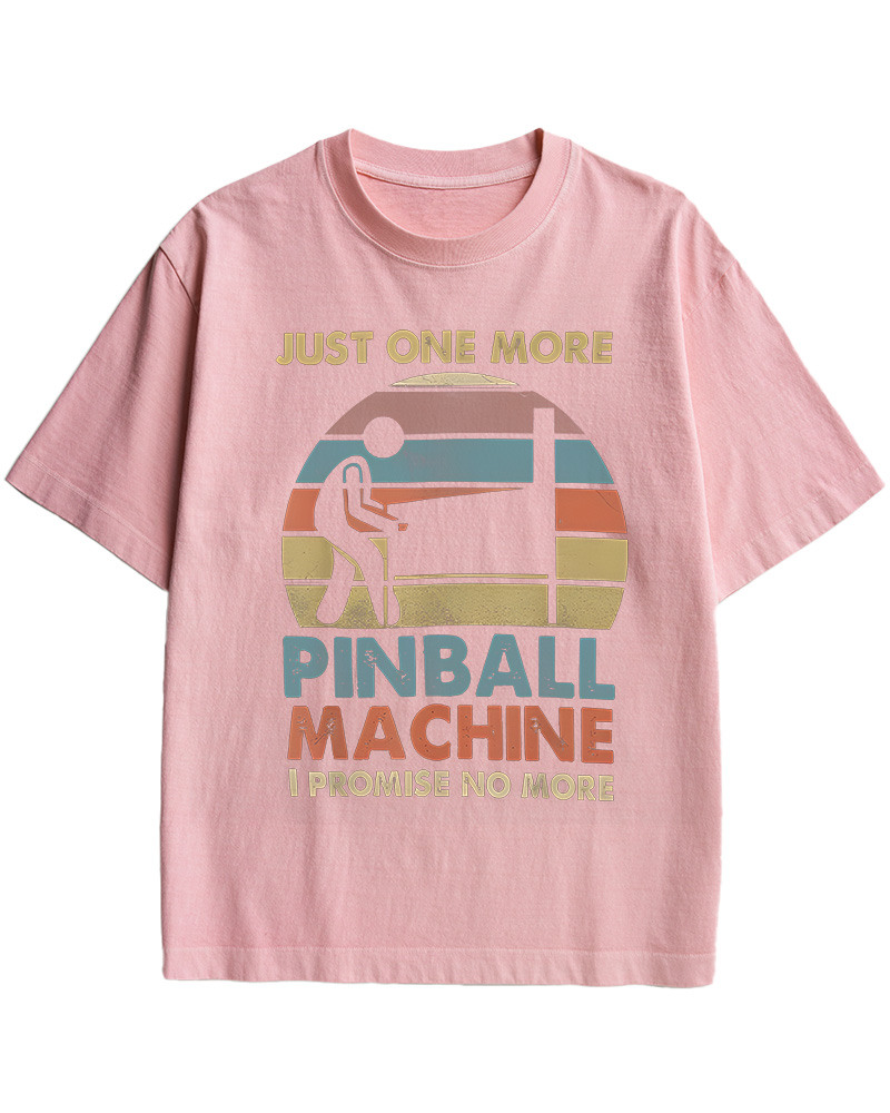 TheRetroTee Just One More Pinball Machine 1970s Cotton T-Shirt