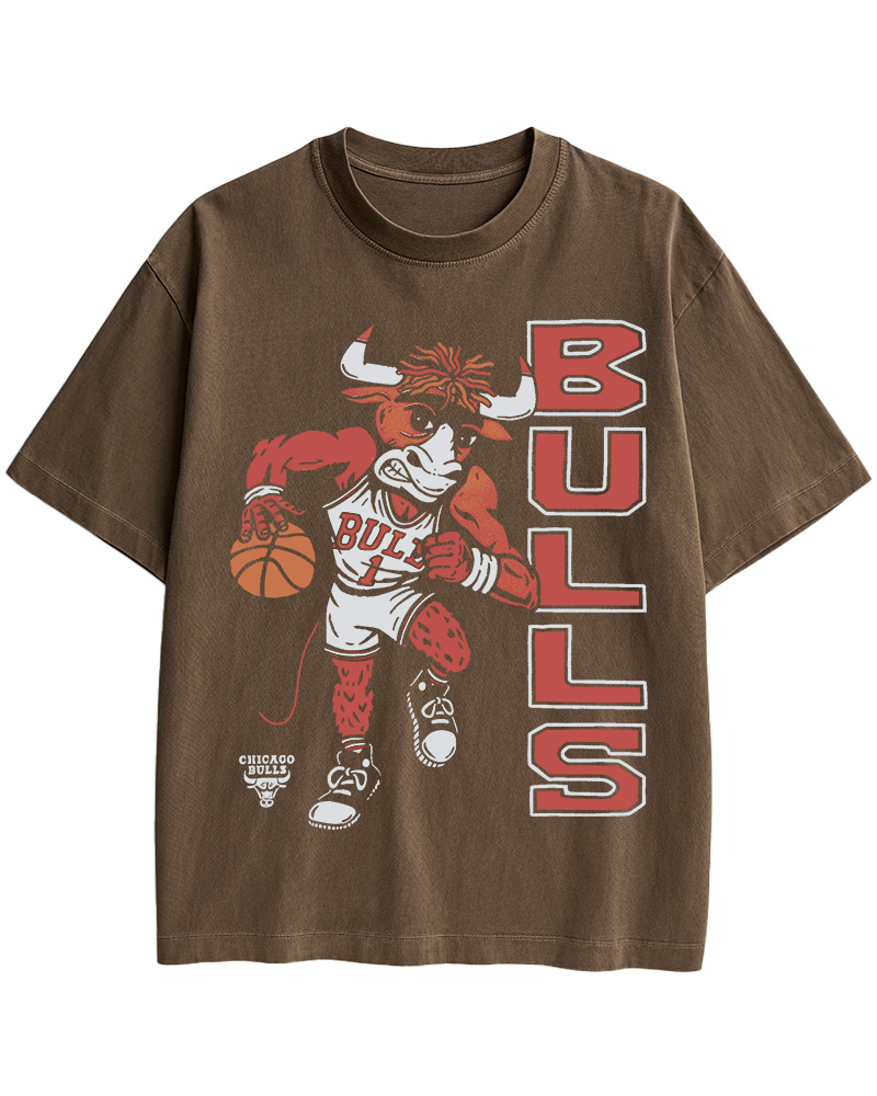 TheRetroTee Chicago Basketball Bull 1990s Cotton T-Shirt