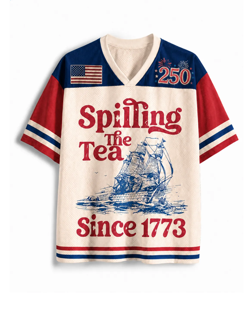TheRetroTee Spilling The Tea Since 1773 Vintage Mesh Jersey