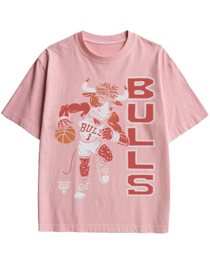 TheRetroTee Chicago Basketball Bull 1990s Cotton T-Shirt