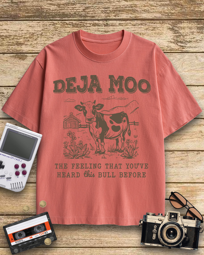 TheRetroTee Deja Moo 2000s Cotton T-Shirt