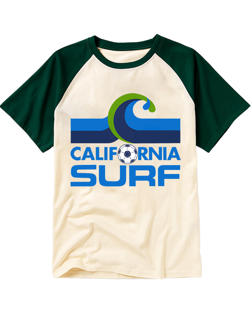 TheRetroTee 1978 California Surf 1970s Raglan Baseball T-Shirt