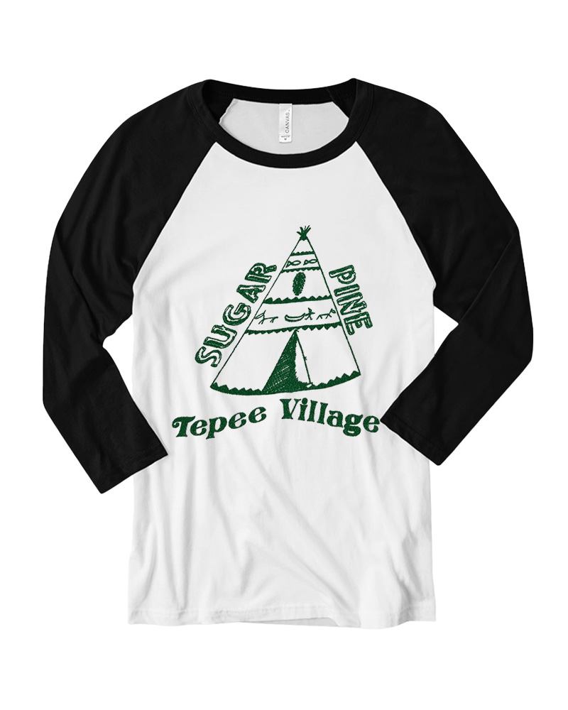 TheRetroTee 70s Sugar Pine Tepee Long Sleeve Raglan T-Shirt