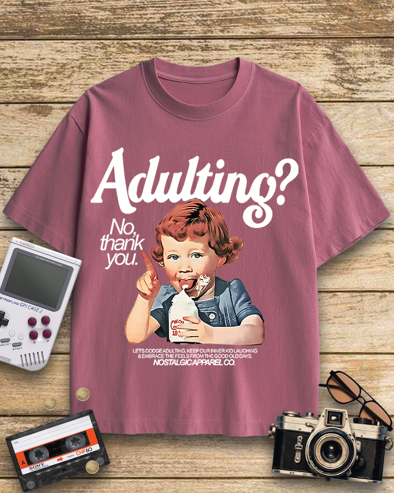 TheRetroTee Adulting No, thanks 1960s Cotton T-Shirt