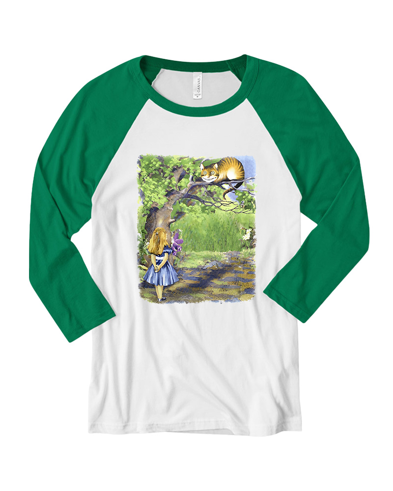 TheRetroTee Alice In Wonderland Long Sleeve Raglan T-Shirt