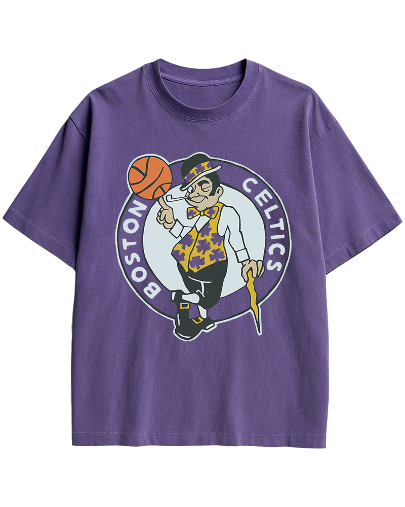 TheRetroTee Boston Leprechaun Basketball 1950s Cotton T-Shirt