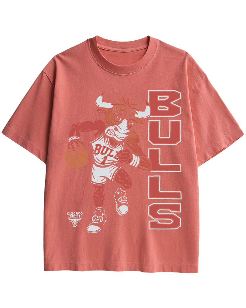 TheRetroTee Chicago Basketball Bull 1990s Cotton T-Shirt