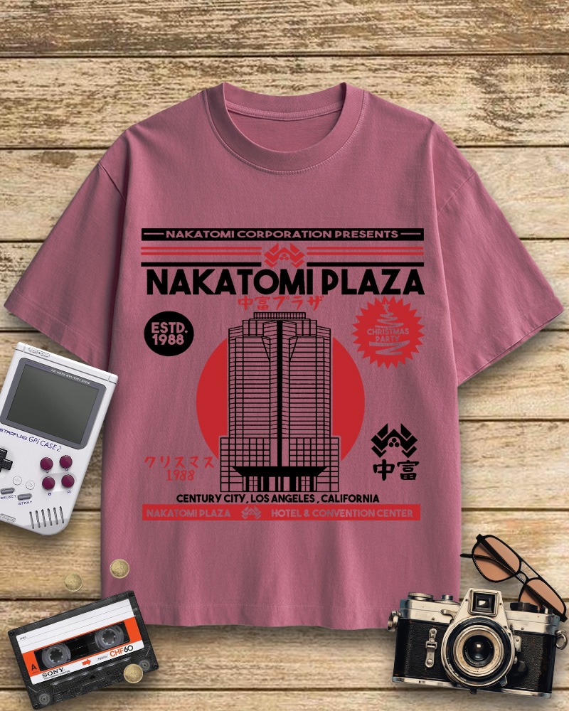 TheRetroTee Nakatomi Plaza 1980s Cotton T-Shirt
