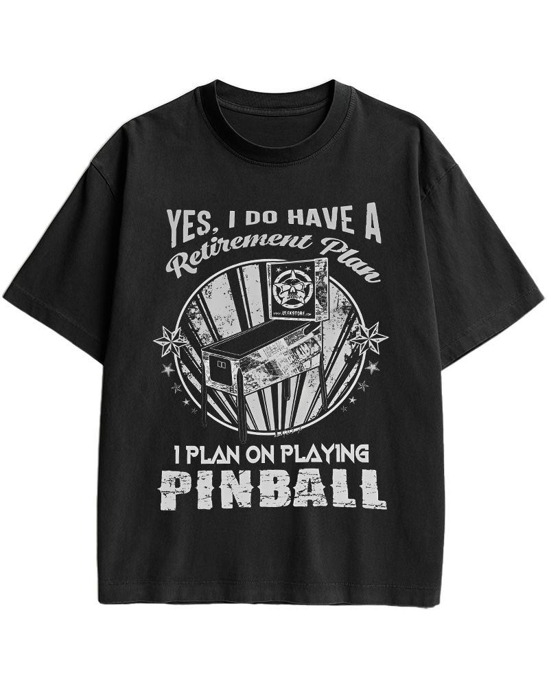 TheRetroTee I Plan on Playing Pinball 1970s Cotton T-Shirt