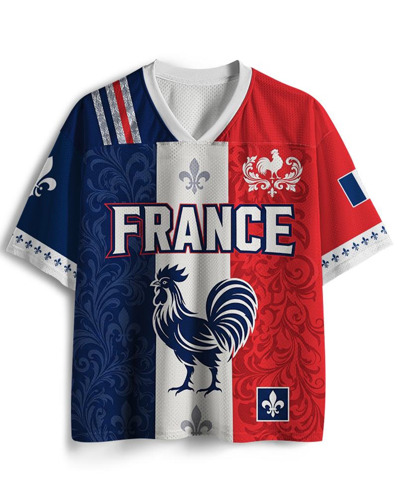 TheRetroTee France Football Custom Name Mesh Jersey