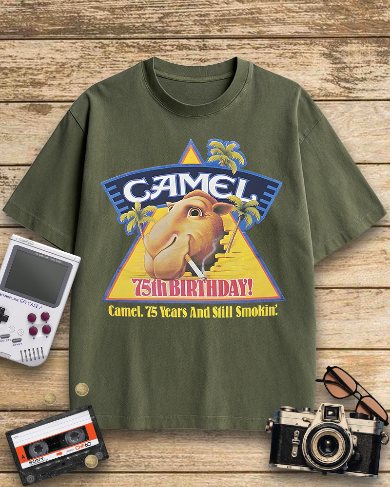 TheRetroTee Camel cigarettes smokin' 1970s Cotton T-Shirt