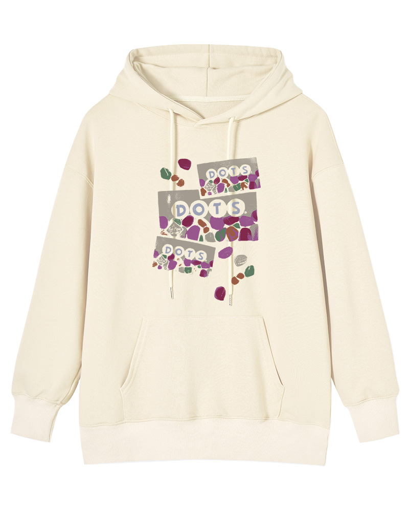 TheRetroTee Colorful Dots Candy 1970s Nostalgic Cotton Hoodie