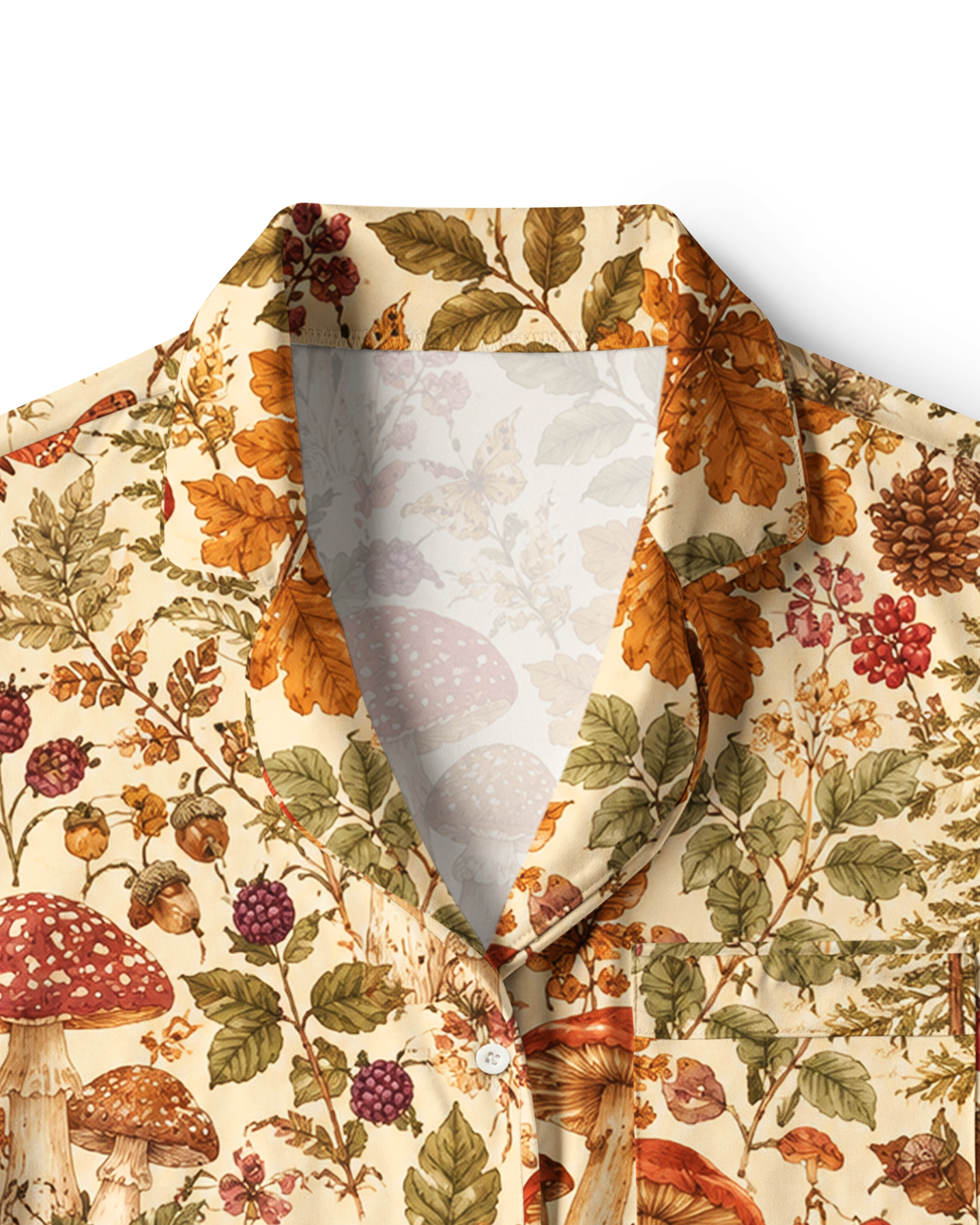 TheRetroTee Autumn Mushroom Forest Vintage Pajama Set