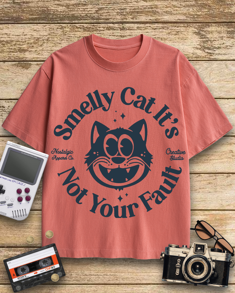 TheRetroTee Smelly Cat 1990s Cotton T-Shirt