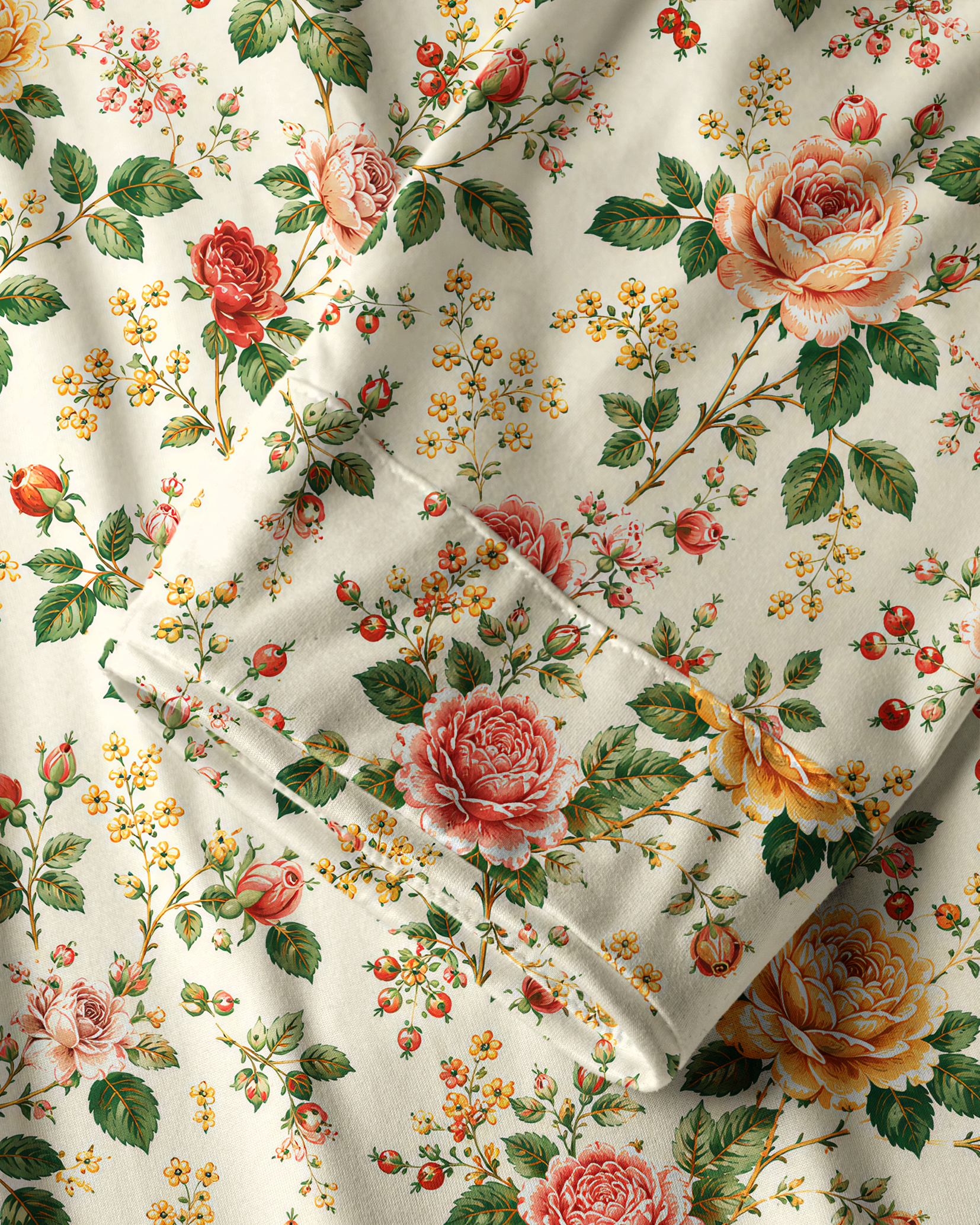 TheRetroTee Victorian Rose Garden Vintage Pajama Set