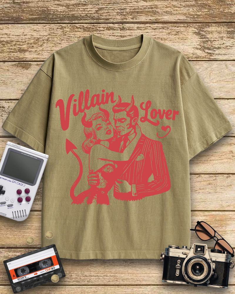 TheRetroTee Villain Lover Gothic 1960s Cotton T-Shirt