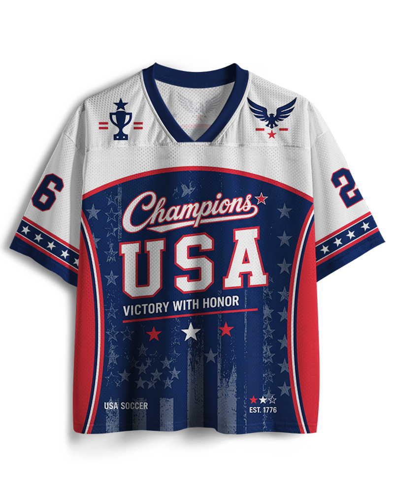 TheRetroTee USA Champion Custom Name Mesh Jersey