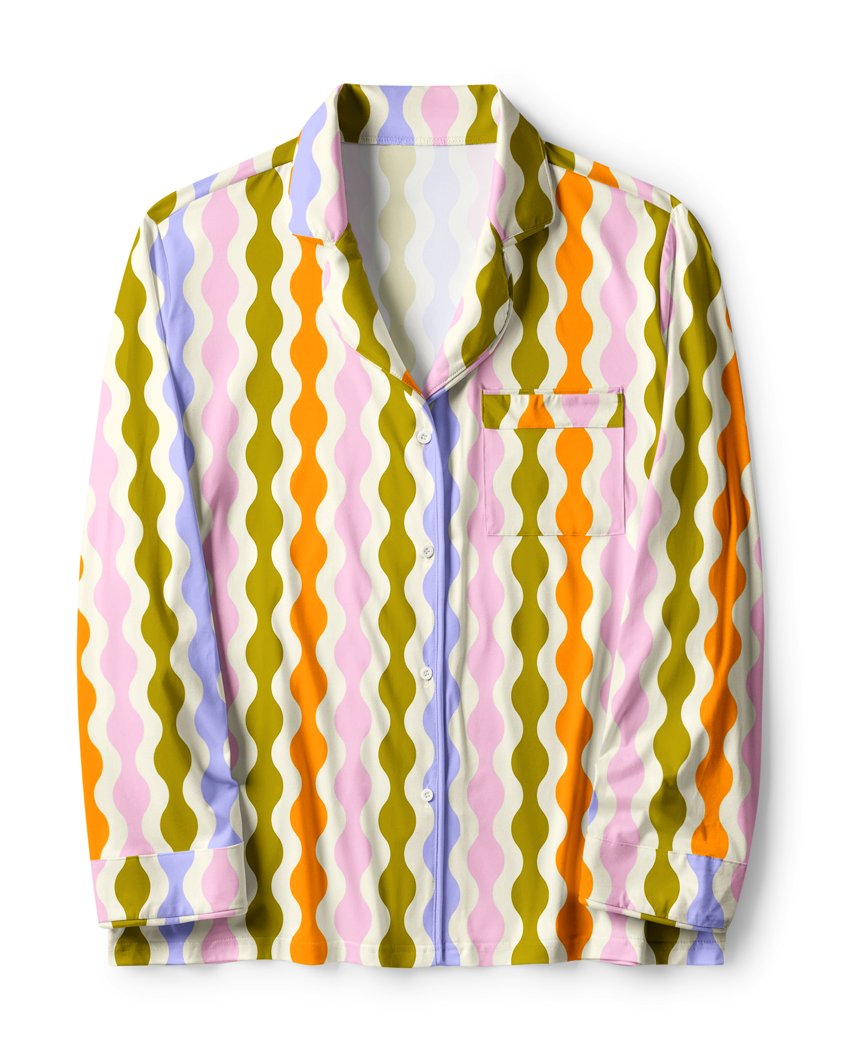 TheRetroTee Retro Wavy Stripe Groove Vintage Pajama Set