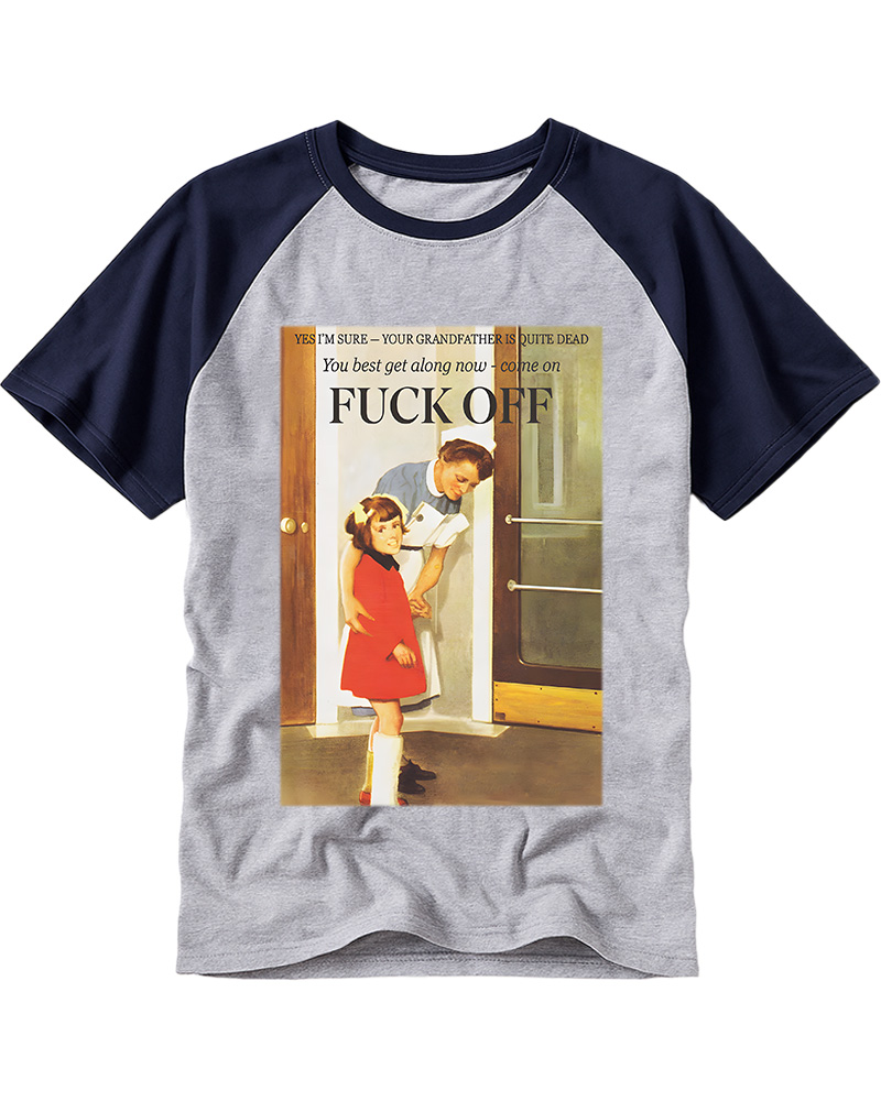 TheRetroTee Fuck Off Nostalgia 1950s Raglan Baseball T-Shirt